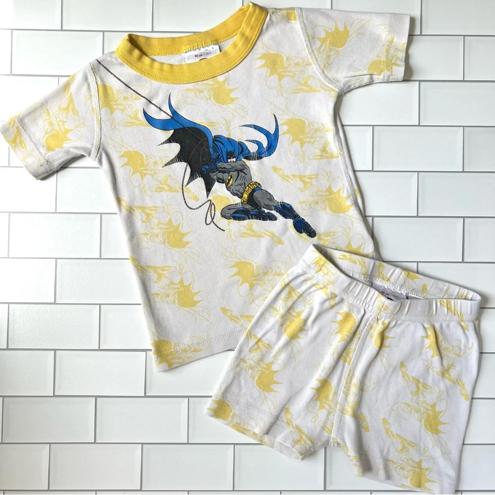 3🦇 Hanna Andersson Batman Short John Organic Cotton Pajamas DC Comics